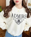 moment+ ロゴ刺繍入りスウェット モーメントプラス トップス スウェット・トレーナー グレー ブラック ホワイト ベージュ【送料無料】