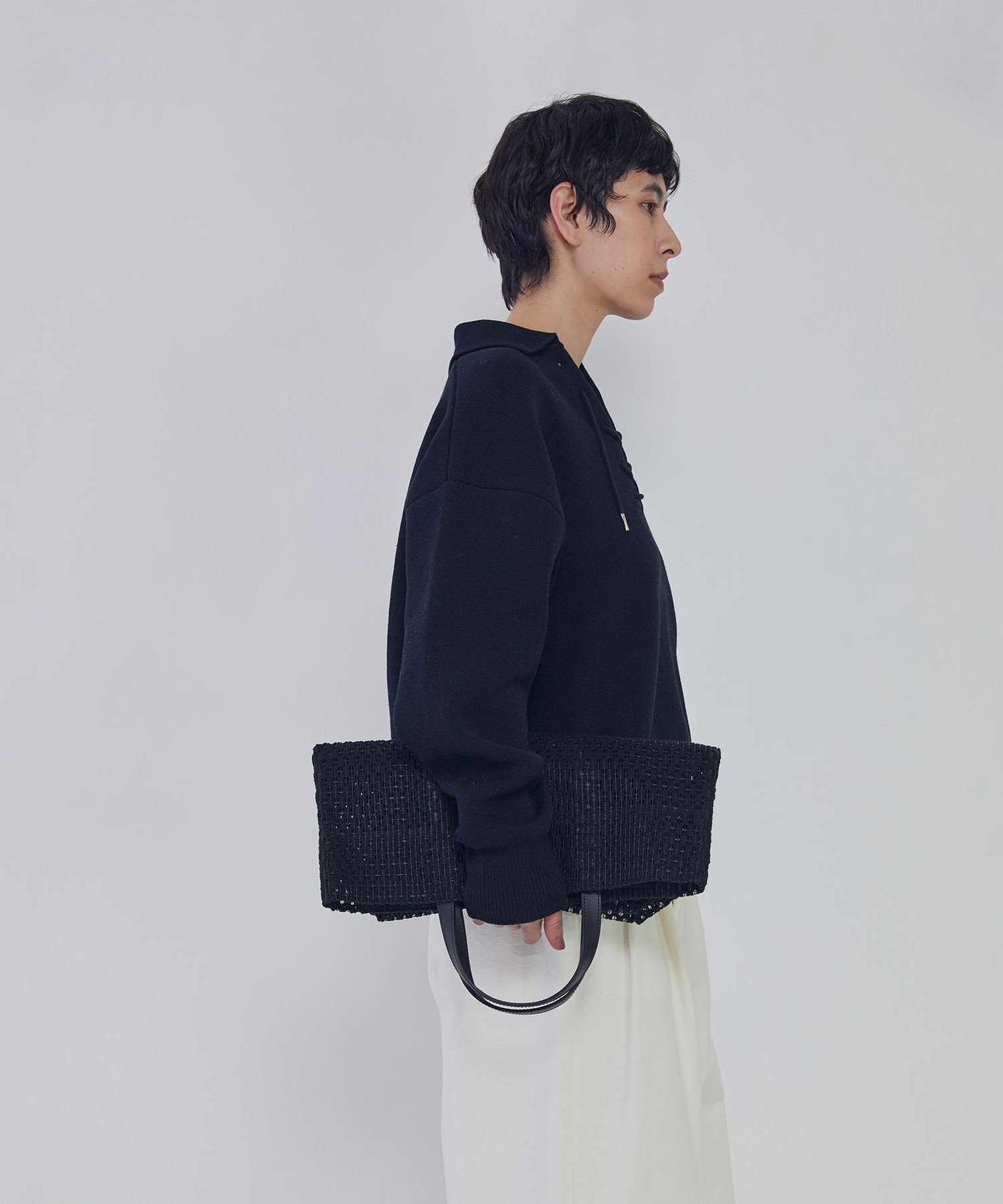 1er Arrondissement ＜MARY AL TERNA (メアリ オル ターナ)＞"GAP"トートバッグ プルミエアロンディスモン バッグ トートバッグ ブラック【送料無料】