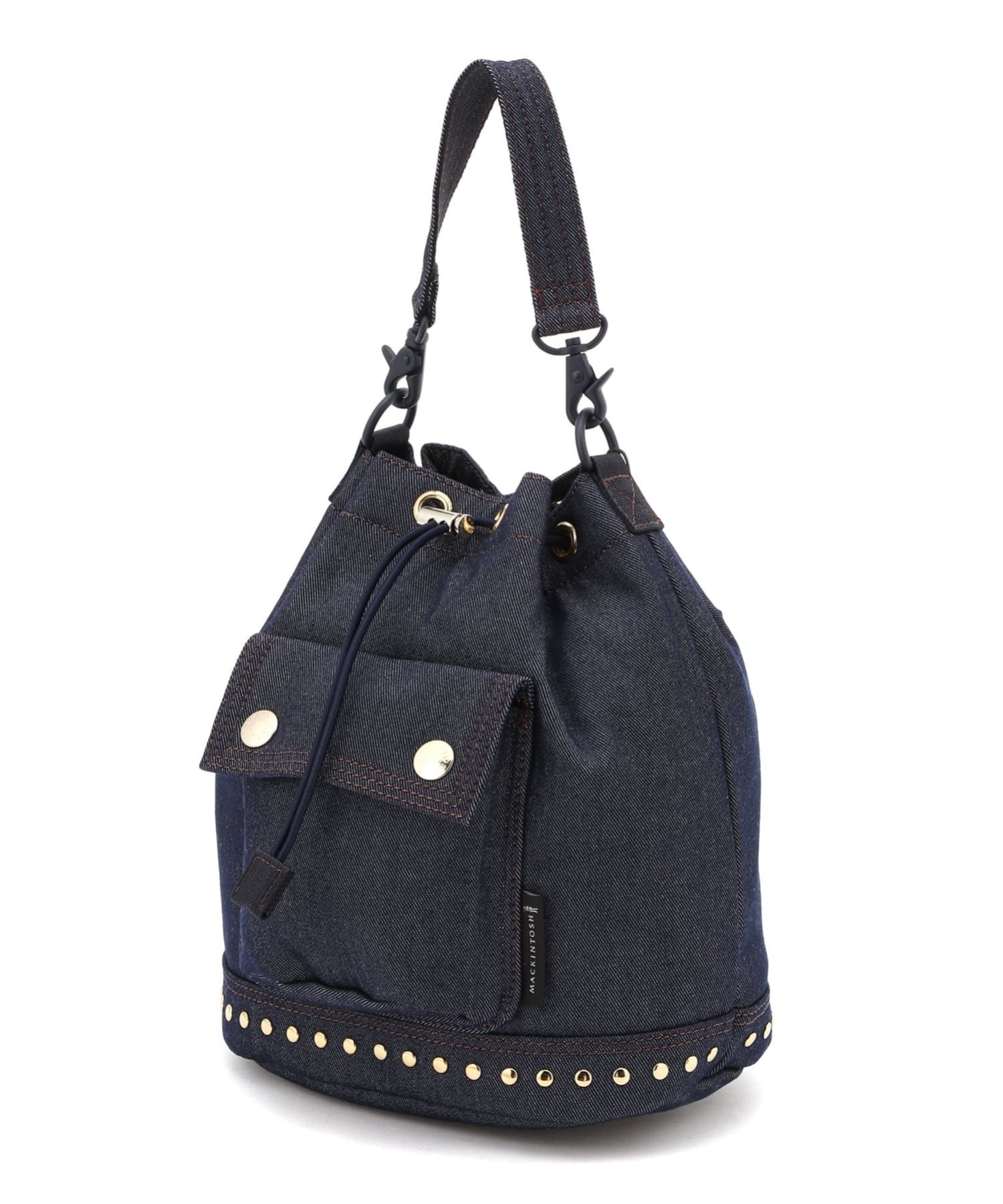 (U)【マッキントッシュ公式】DRAWSTRING BUCKET DNM マッキントッシュ バッグ ショルダーバッグ ネイビー