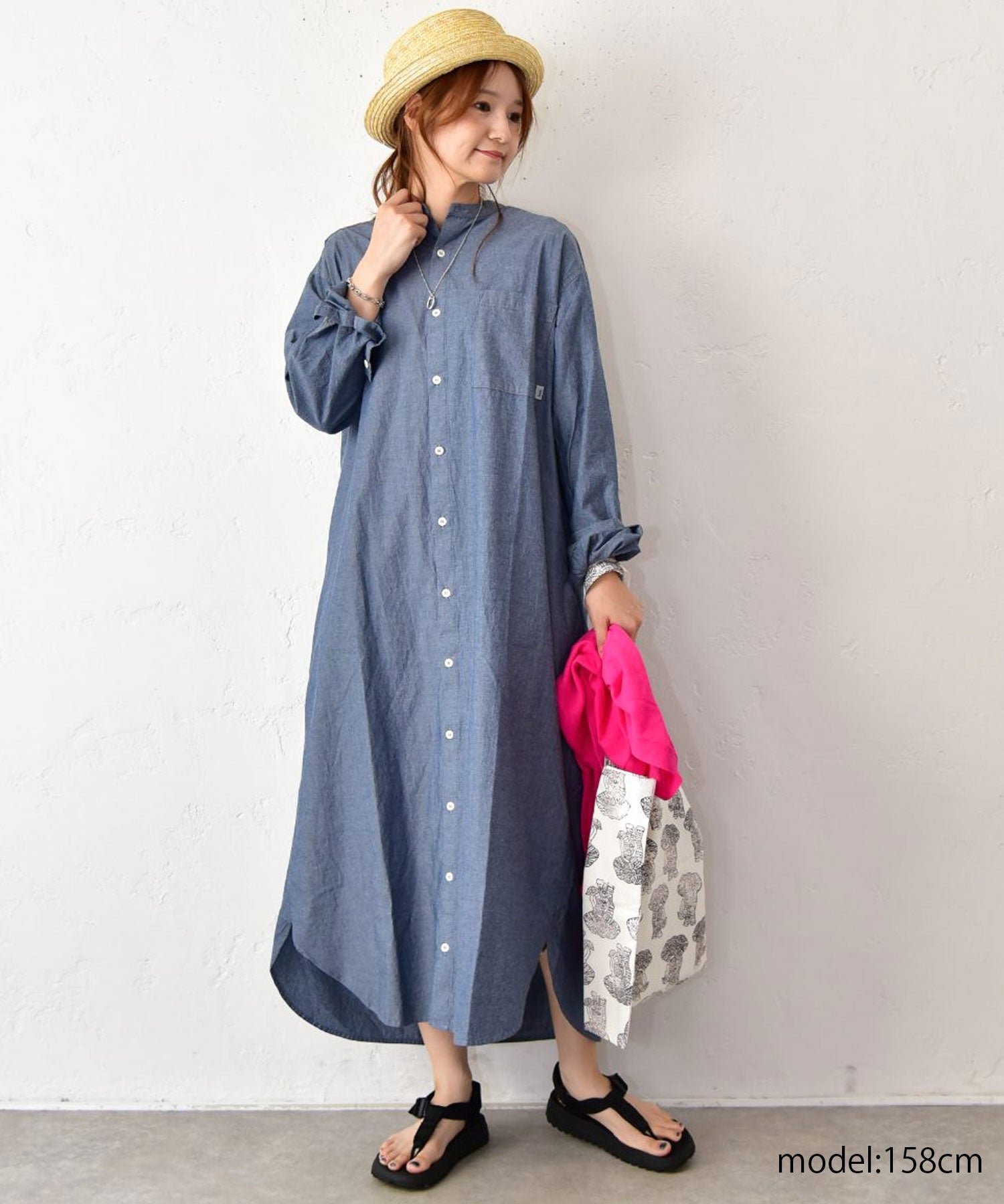 her. her.｜シャンブレーシャツワンピース [[CE3OP260601]][C] ハグハグ トップス シャツ・ブラウス