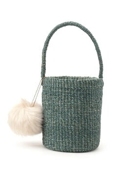 【SALE/40%OFF】anatelier フェイクーファーポンポン付きミニカゴバッグ アナトリエ バッグ トートバッグ グリーン ブラック【送料無料】