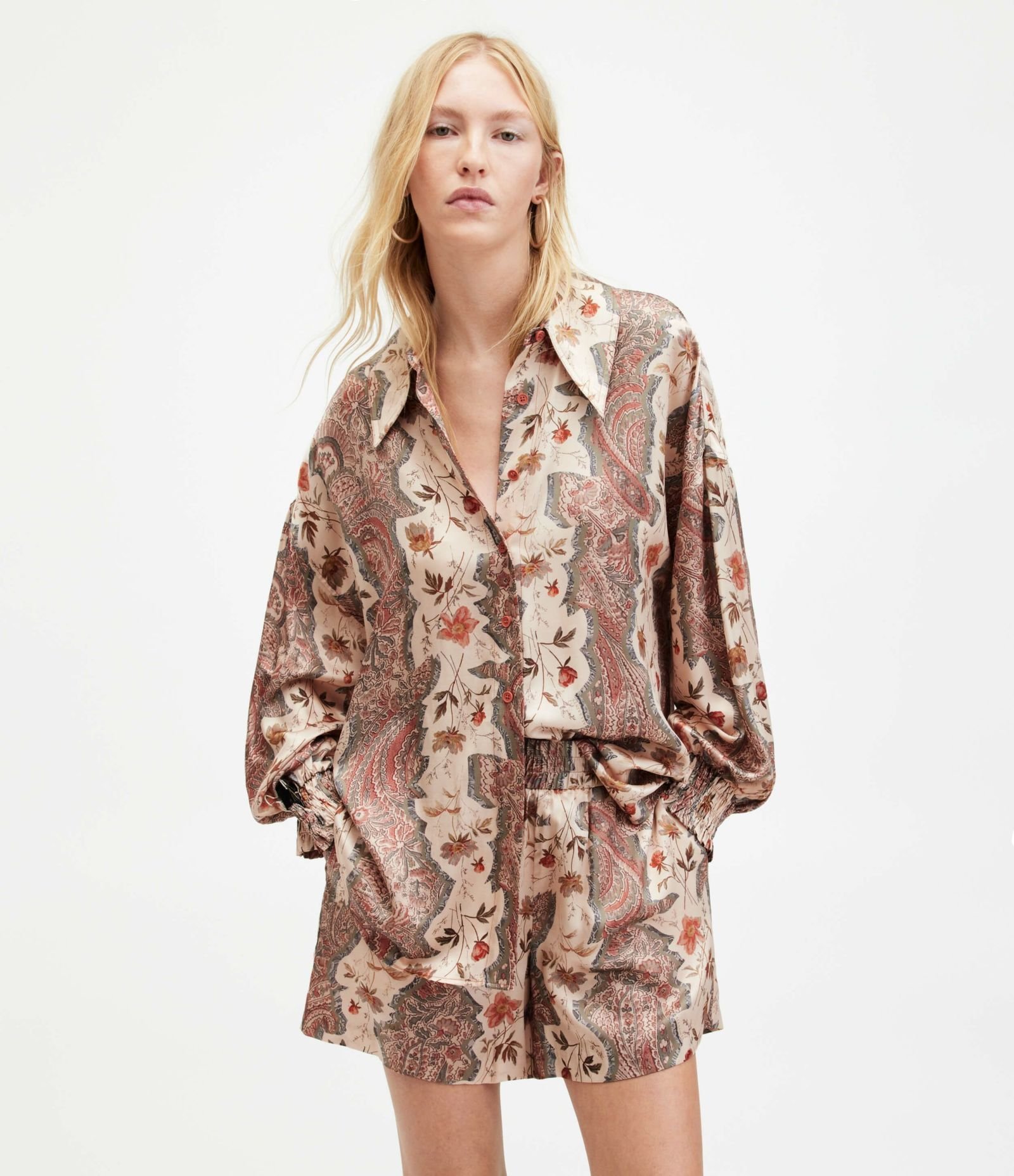 ALLSAINTS (W)CHARLI CASCADE SHIRT オールセインツ トップス シャツ・ブラウス ピンク【送料無料】