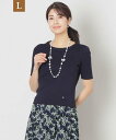 【SALE/40%OFF】TO BE CHIC 【L】クロシェ編み プルオーバーニット サンヨー エルサイズ トップス ニット ネイビー ピンク ホワイト イエ...