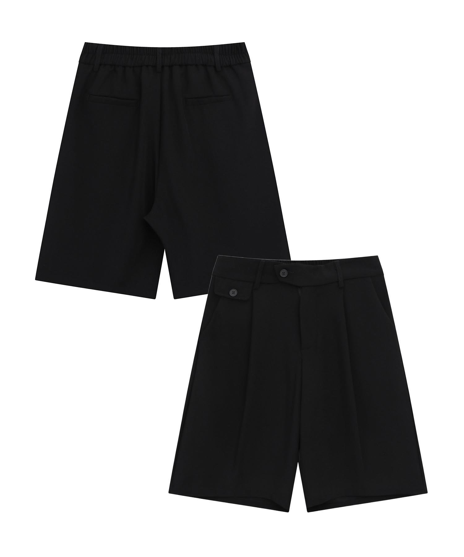 【SALE／20%OFF】aimoha MENS aimoha MEN/デコラティブボタンタックショートスラックスパンツ アイモハ パンツ スラックス・ドレスパンツ ベージュ ブラック