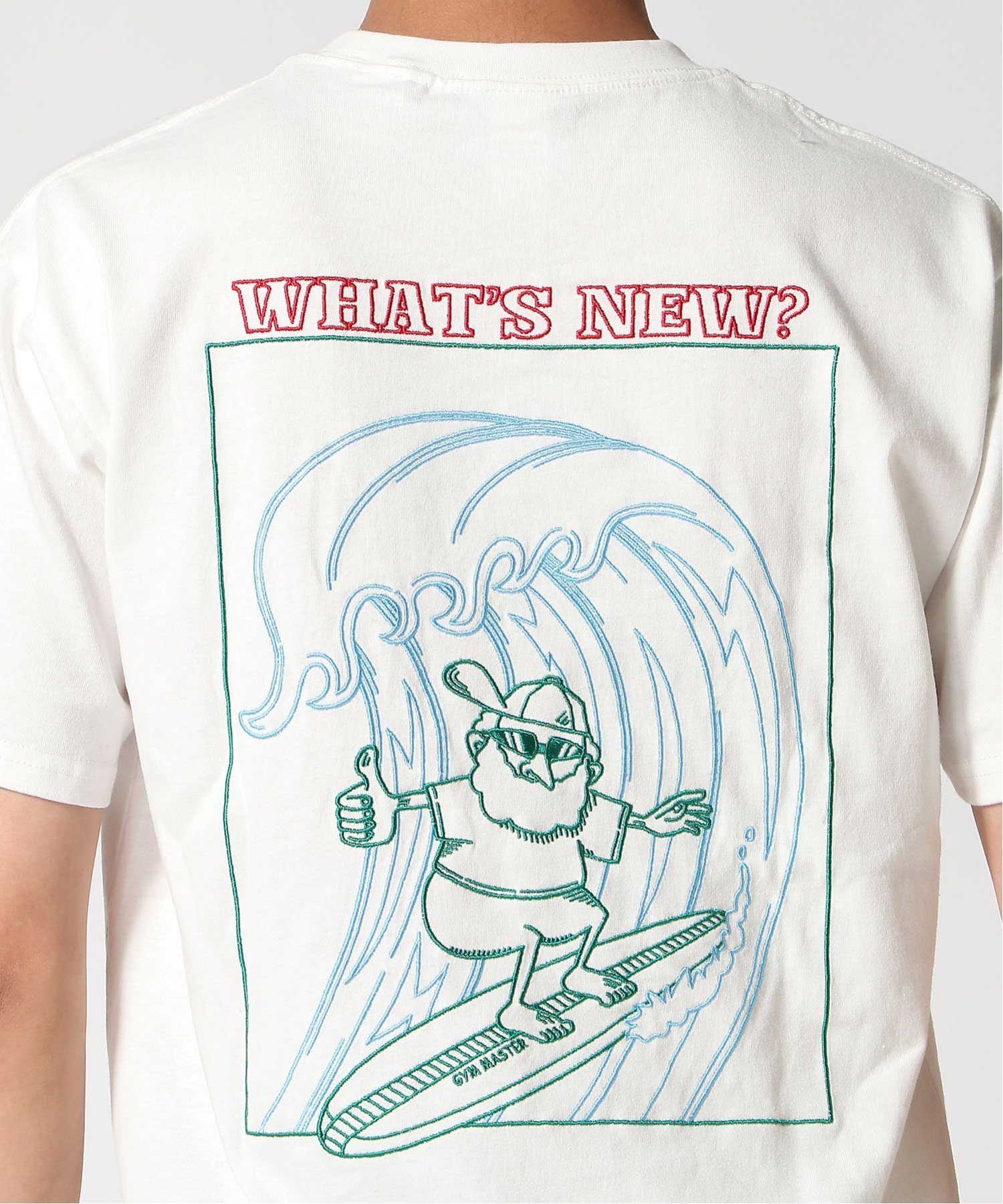 gym master gym master/(U)7.4oz WHAT'S NEW刺繍Tee ジムマスター トップス カットソー・Tシャツ グレー ブラック ホワイト