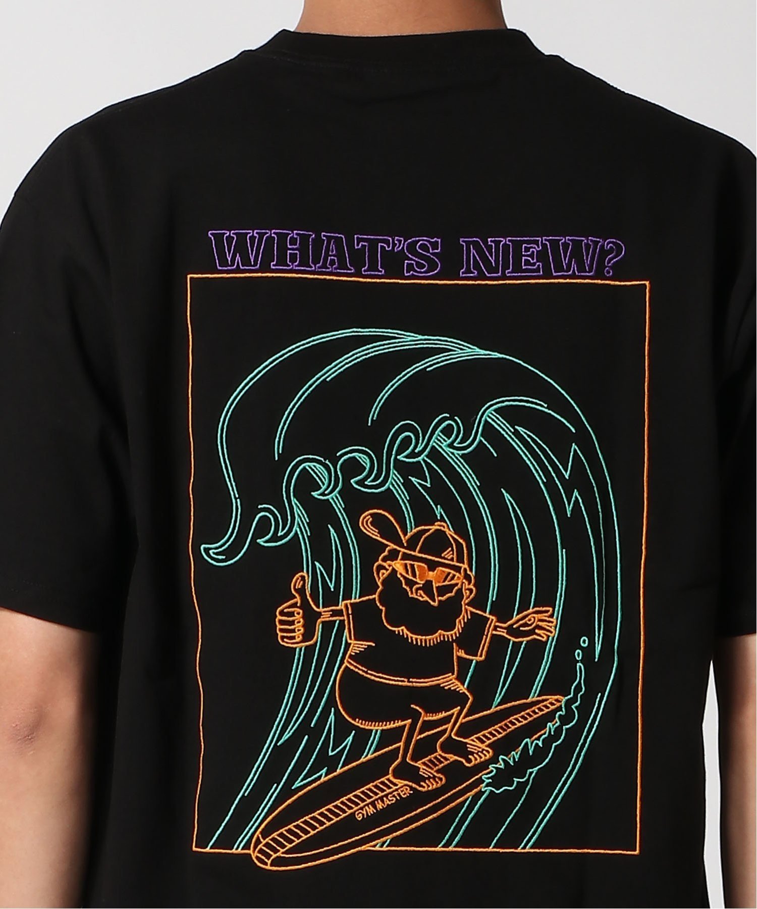 gym master gym master/(U)7.4oz WHAT'S NEW刺繍Tee ジムマスター トップス カットソー・Tシャツ グレー ブラック ホワイト