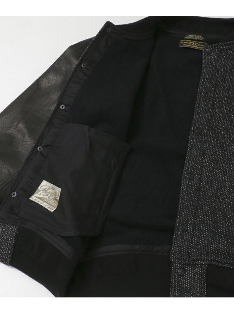 Freemans Sporting Club x Brown's Beach Varsity Jacket UF86-17Y023: Goma Black