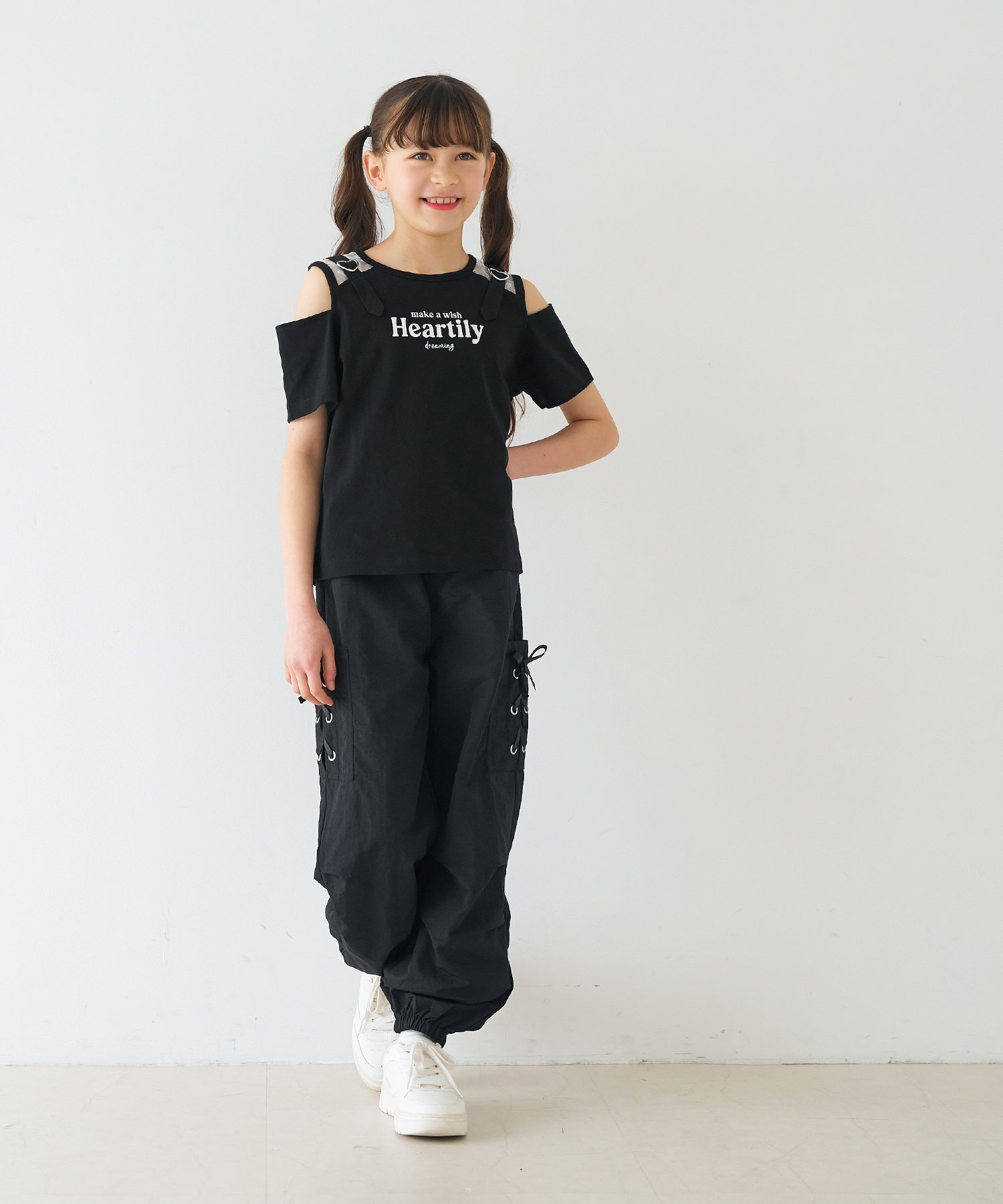 coca キッズ ハートバックル肩あきトップス コカ トップス カットソー・Tシャツ ブ...