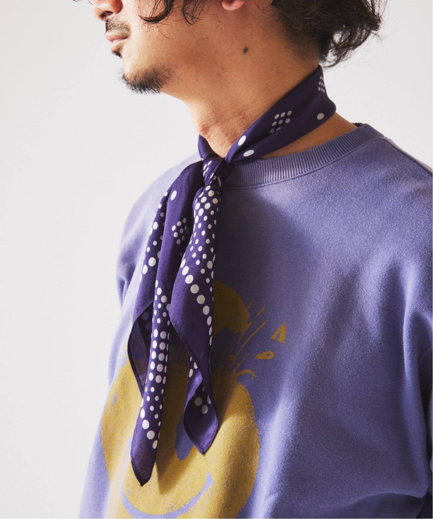 JOURNAL STANDARD relume シルクスカーフ ドットパターン ジャーナル スタンダード レリューム ファッション雑貨 スカーフ・バンダナ ネイビー
