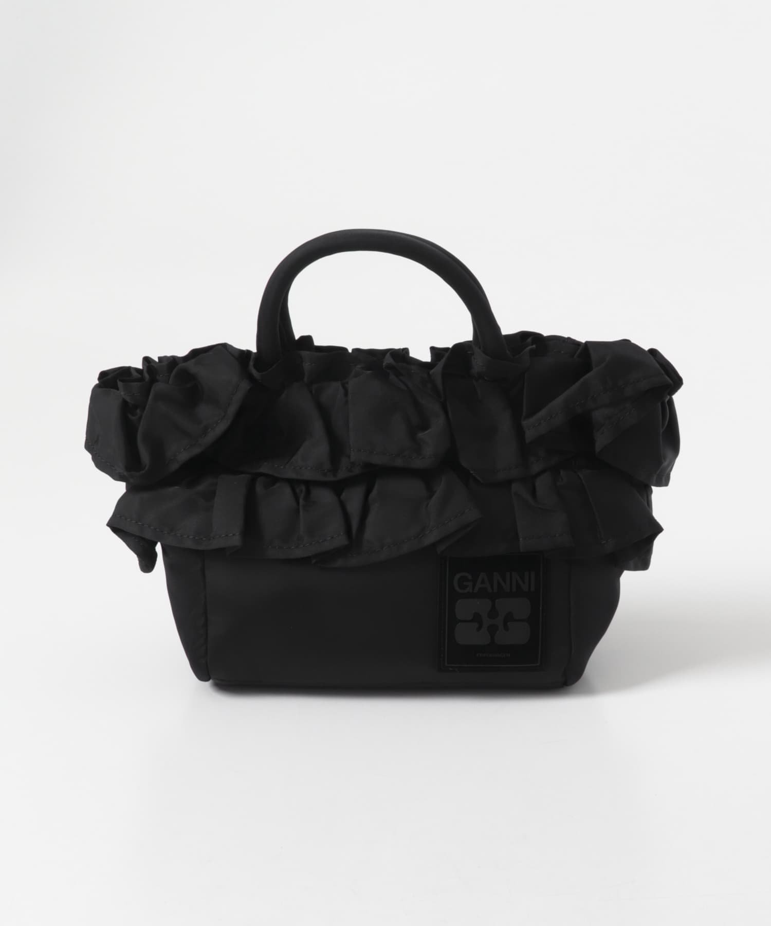 URBAN RESEARCH GANNI MINI SHOPPER RUFFLE アーバンリサーチ バッグ トートバッグ ブラック【送料無料】