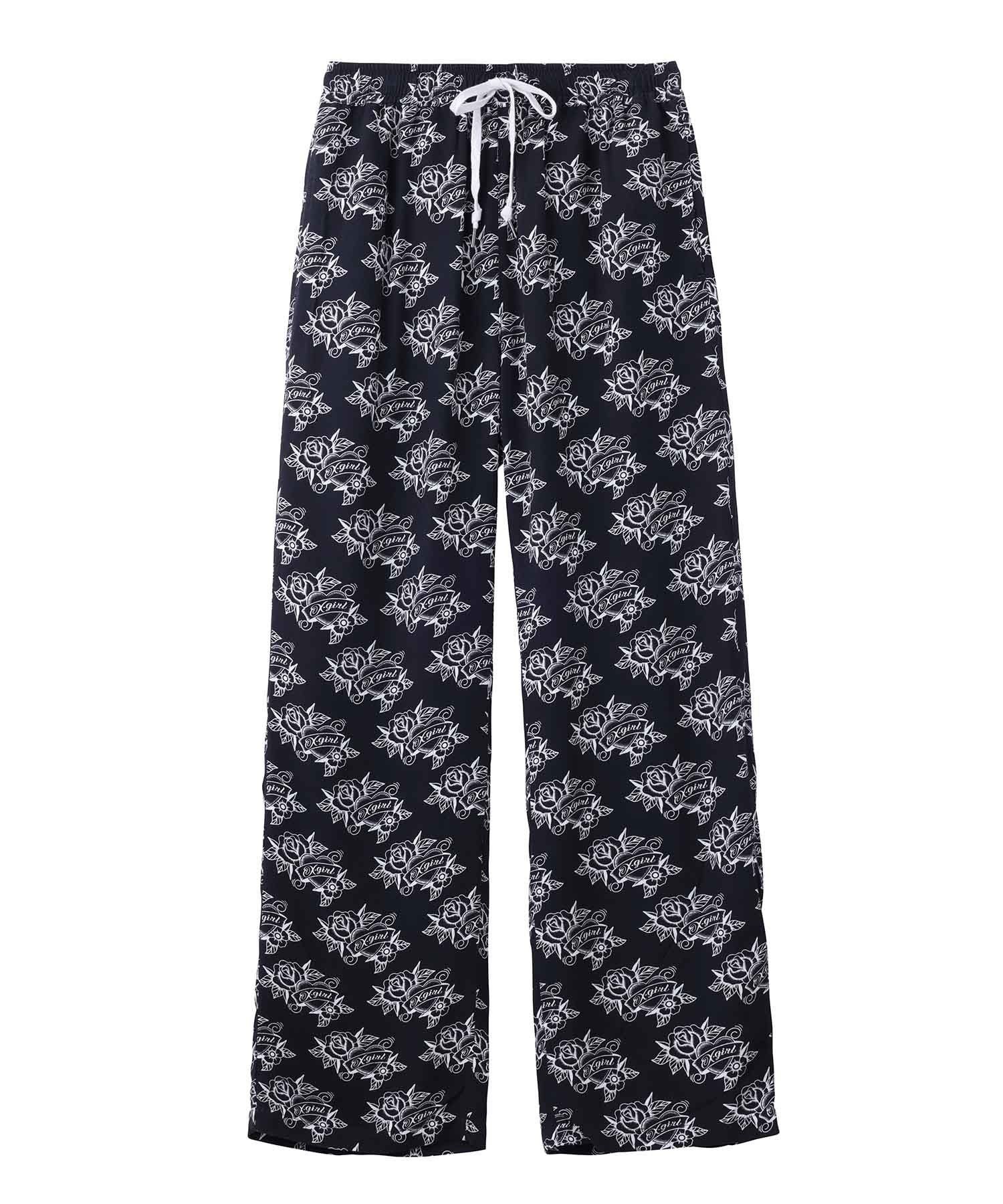 X-girl TATOO PATTERN PANTS エックスガール パンツ その他のパンツ ブラック ホワイト