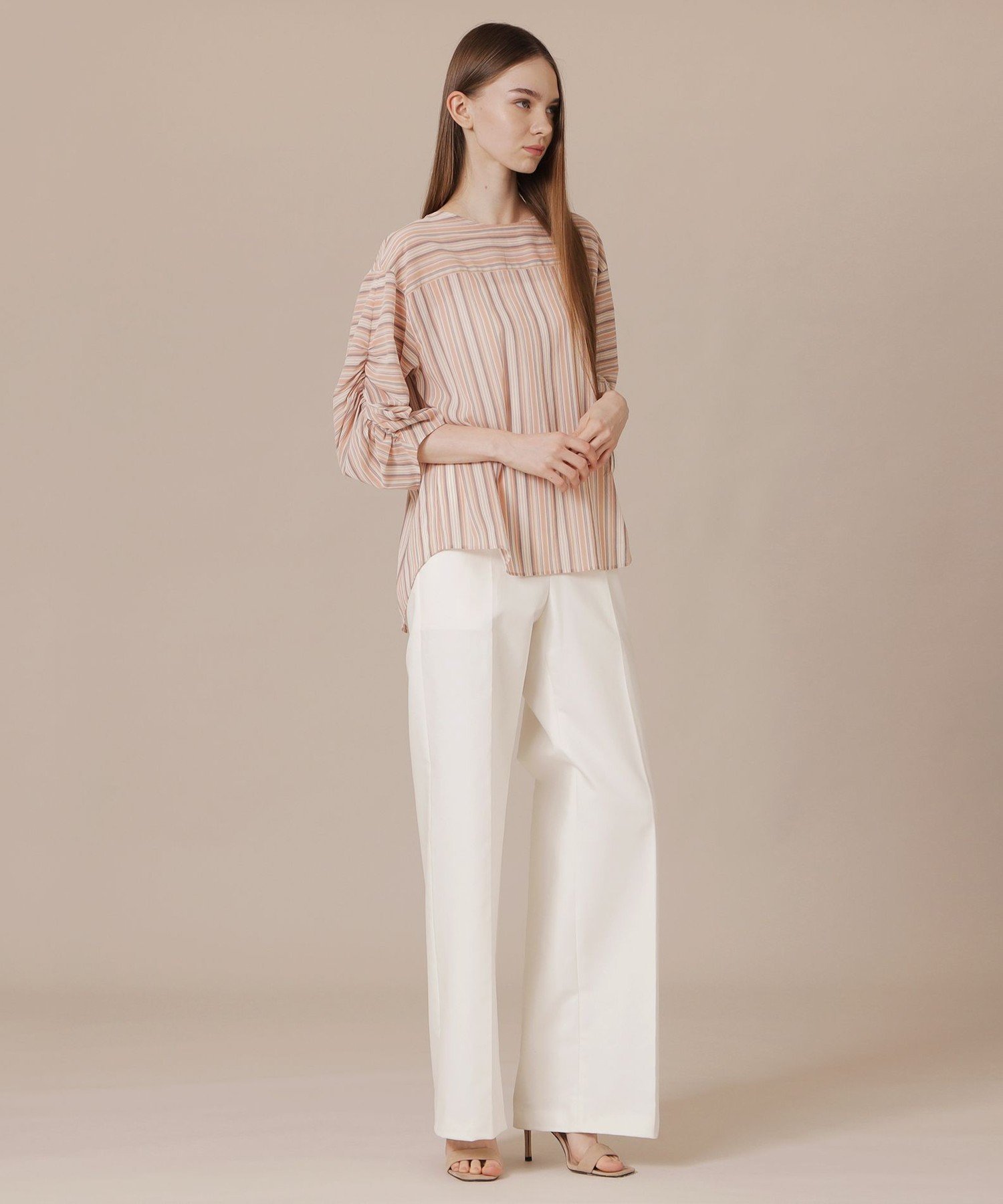 MACKINTOSH LONDON マーブルストライプブラウス マッキントッシュ ロンドン トップス シャツ・ブラウス ピンク グリーン【送料無料】
