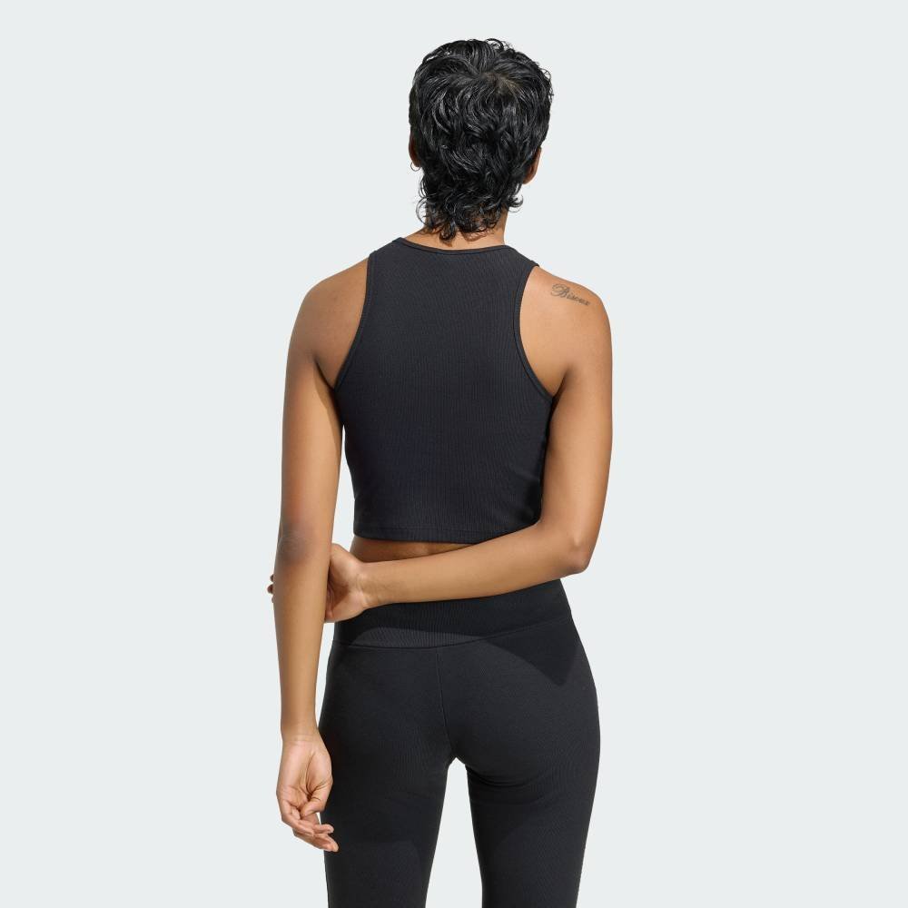 【公式】アディダス adidas 返品可 エッセンシャル リブ タンクトップ アディダス トップス ノースリーブ・タンクトップ ブラック