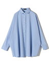SHIPS WOMEN SHIPS Primary Navy Label:<手洗い可能>ALBINIコットンビッグワイズシャツ シップス トップス シャツ・ブラウス ピンク ホワイト ブルー【送料無料】(4)