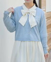 【SALE/50%OFF】axes femme クロス刺繍ショートニットカーディガン アクシーズファム トップス カーディガン ブルー ホワイト ブラック