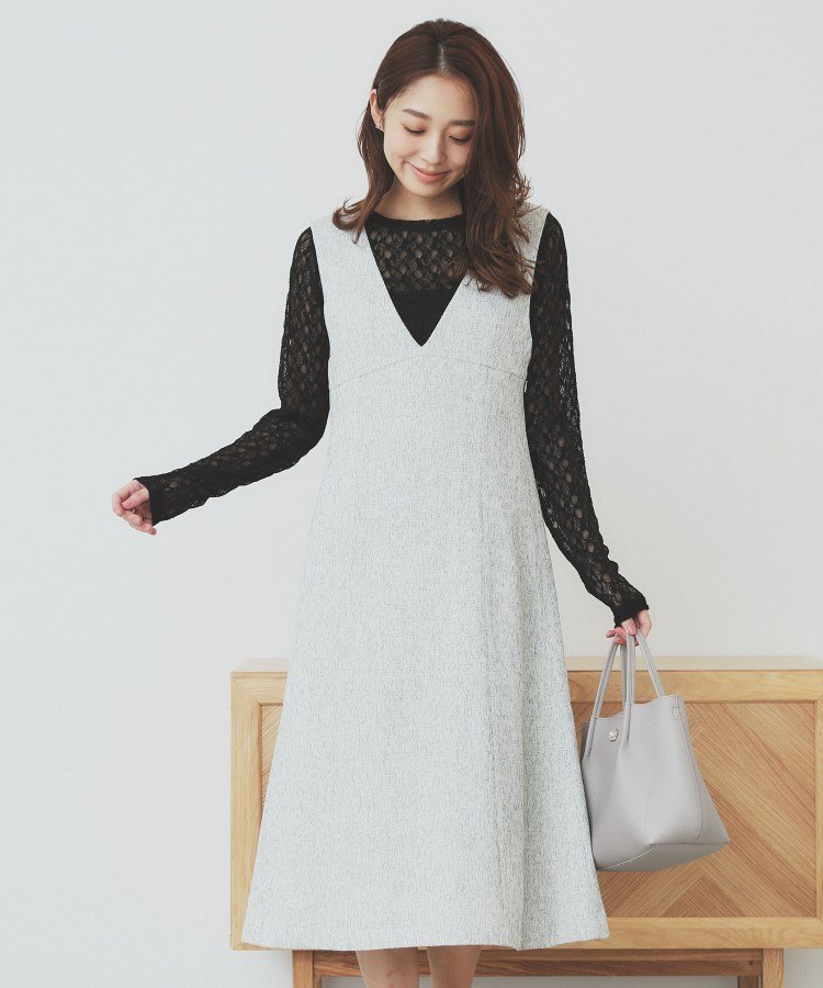 【SALE／50%OFF】index サマーツイードジャンパースカート【洗濯機洗い可/イージーアイロン】 インデッ..