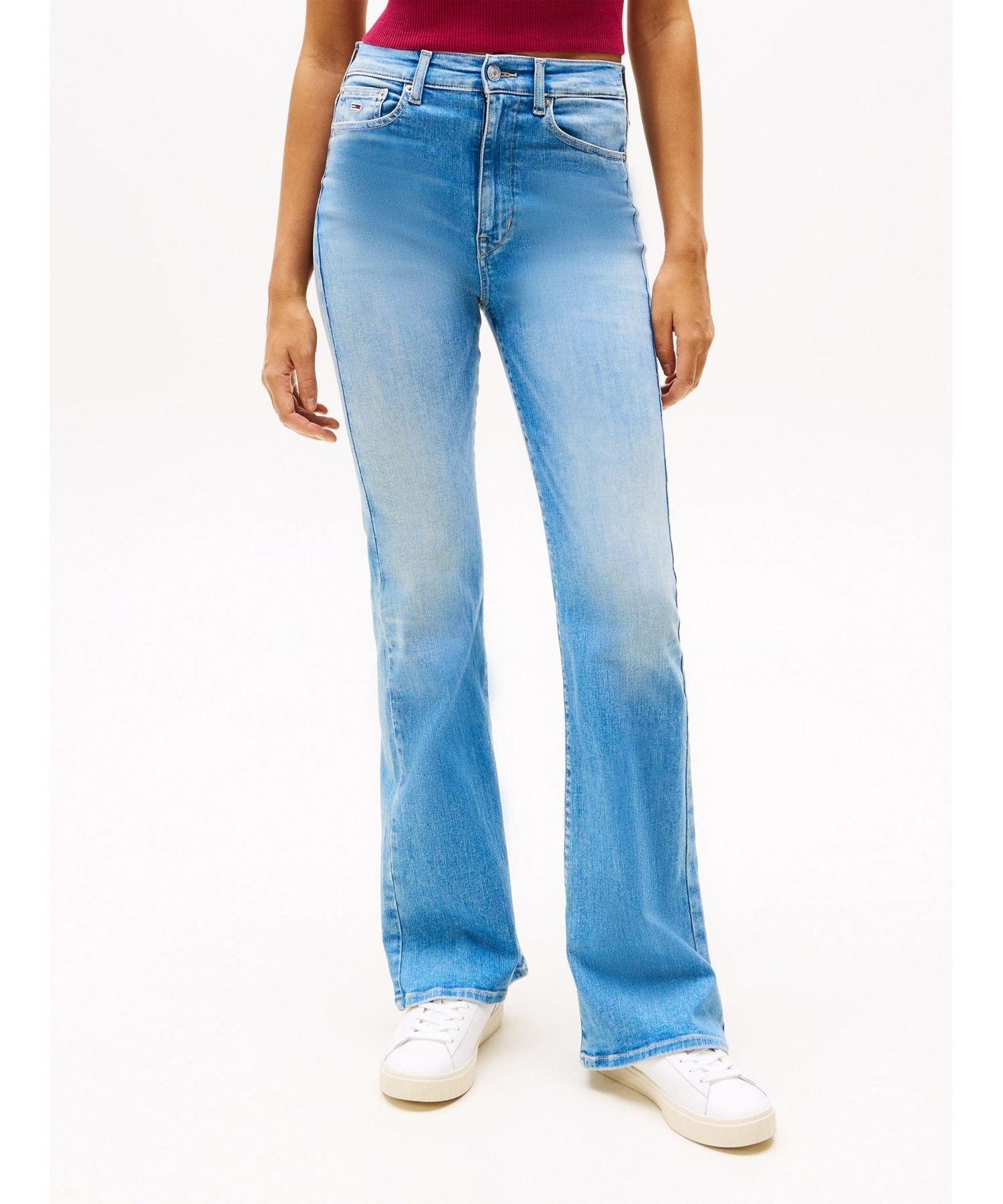 【SALE／50%OFF】TOMMY JEANS ハイウエストフレアジーンズ トミーヒルフィガー パンツ ジーンズ・デニムパンツ ブルー【送料無料】