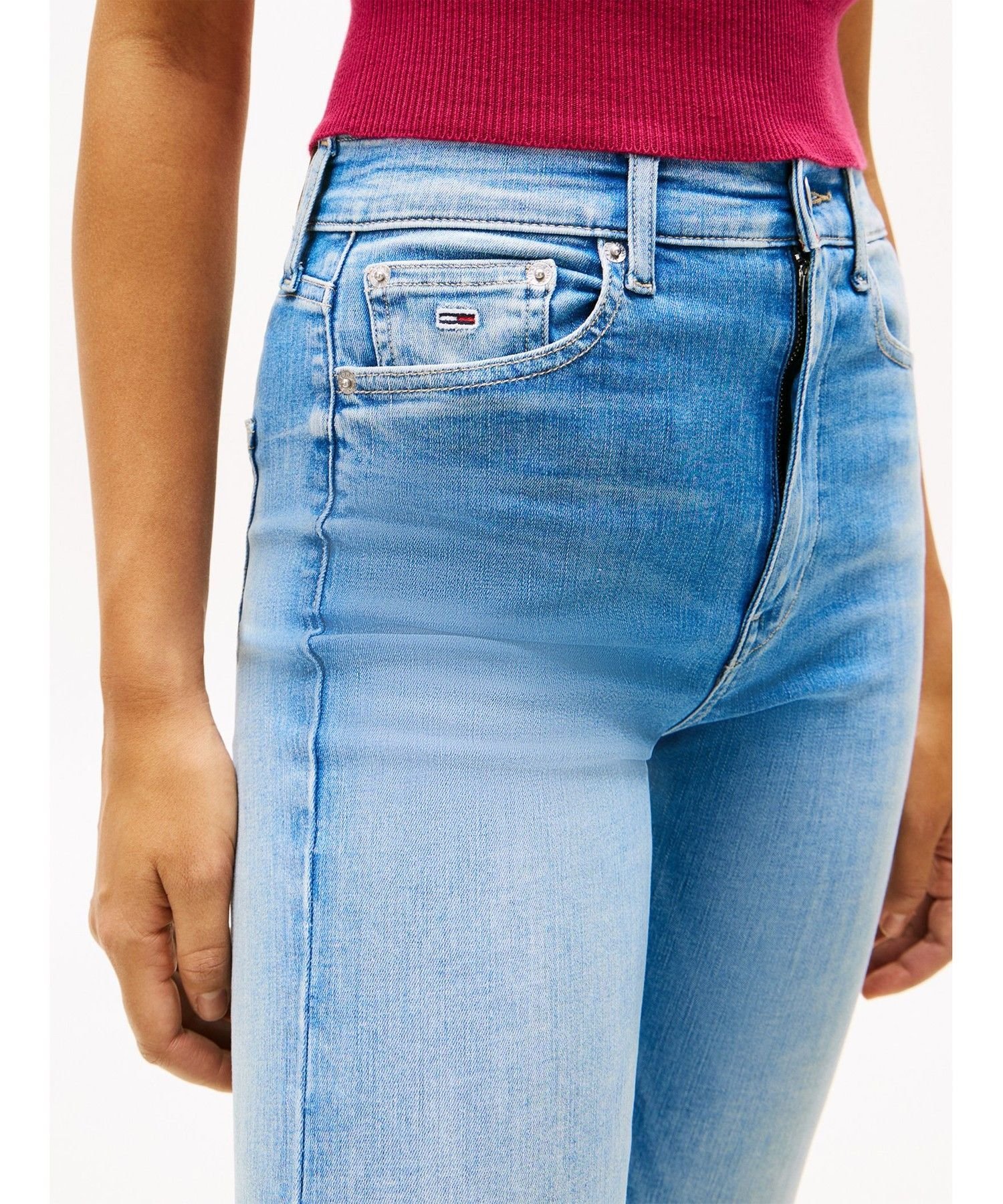 【SALE／50%OFF】TOMMY JEANS ハイウエストフレアジーンズ トミーヒルフィガー パンツ ジーンズ・デニムパンツ ブルー【送料無料】