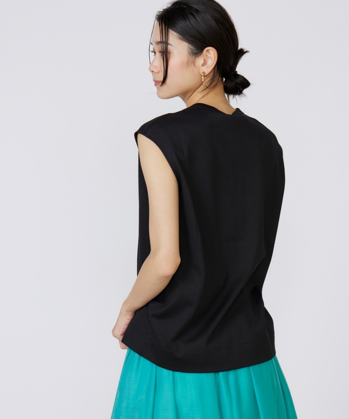INED フレンチスリーブトップス イネド トップス カットソー・Tシャツ ホワイト ブラック グリーン グレー