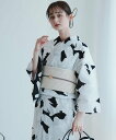 【SALE/9%OFF】utatane 誉田屋源兵衛 日本製 浴衣3点セット カラス 黒地/白 ウタタネ 着物・浴衣・和装小物 浴衣【送料無料】