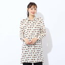 Liliane Burty Eclat 【洗える】チョコレートプリントロングブラウス リリアンビューティ エクラ トップス シャツ・ブラウス ホワイト【送料無料】