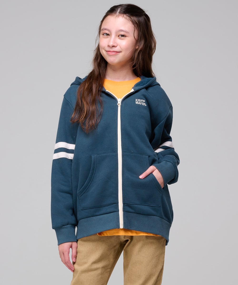 KRIFF MAYER (K)あたたか袖ラインパーカー クリフメイヤー トップス パーカー・フーディー グレー イエロー ホワイト ネイビー【送料無料】 3