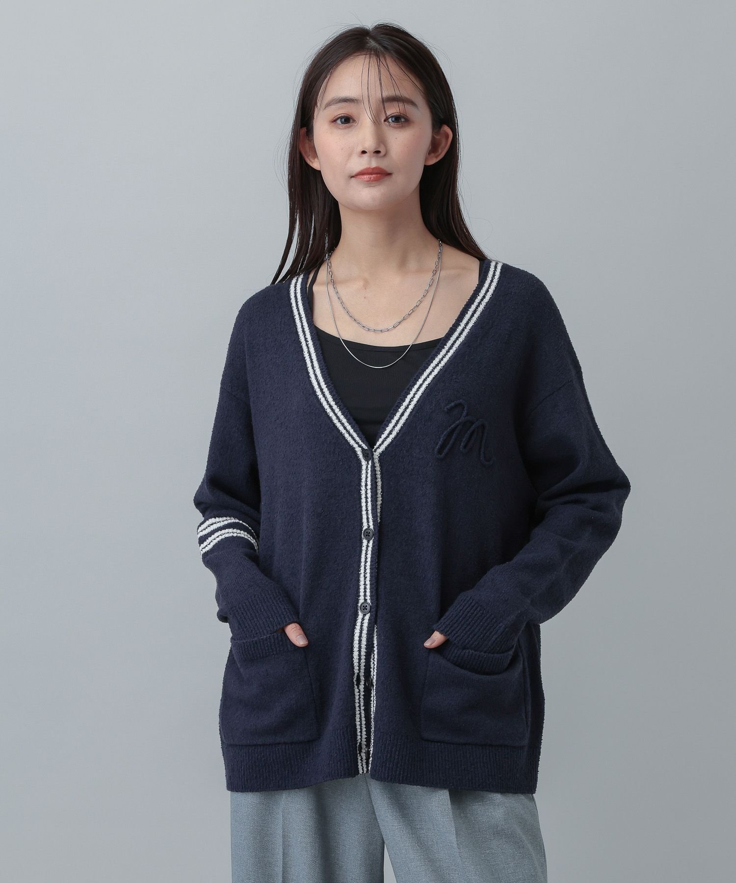 【SALE／70%OFF】GLOBAL WORK MATINEE LINE/ブークレラインVカーディガン/646673 グローバルワーク トップス カーディガン ホワイト ブラック