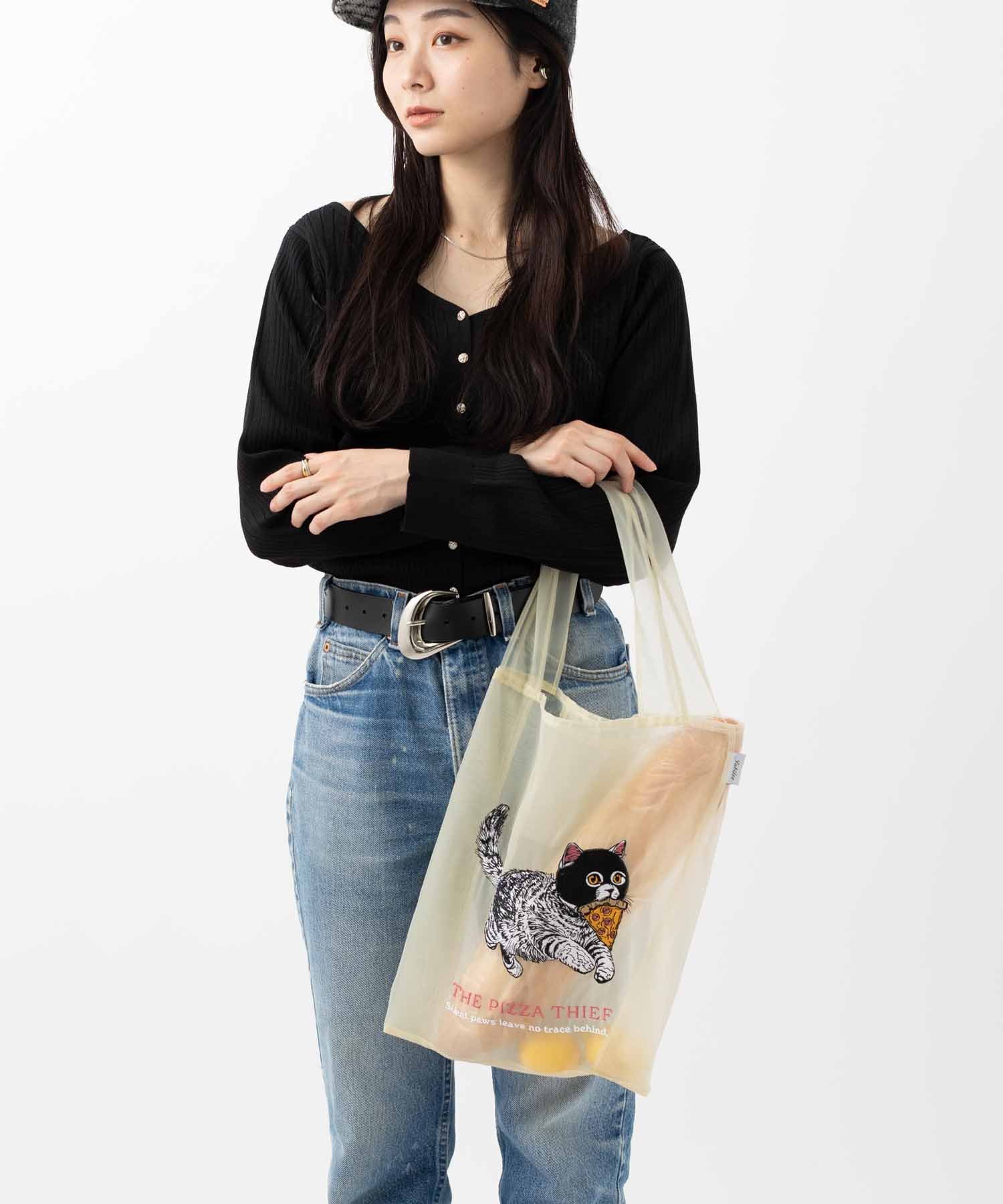 【SALE／10%OFF】Jubilee オーガンジー 犬・猫 刺繍エコトートバッグ アビーコーナー バッグ トートバッグ ピンク ホワイト イエロー オレンジ ブルー【送料無料】