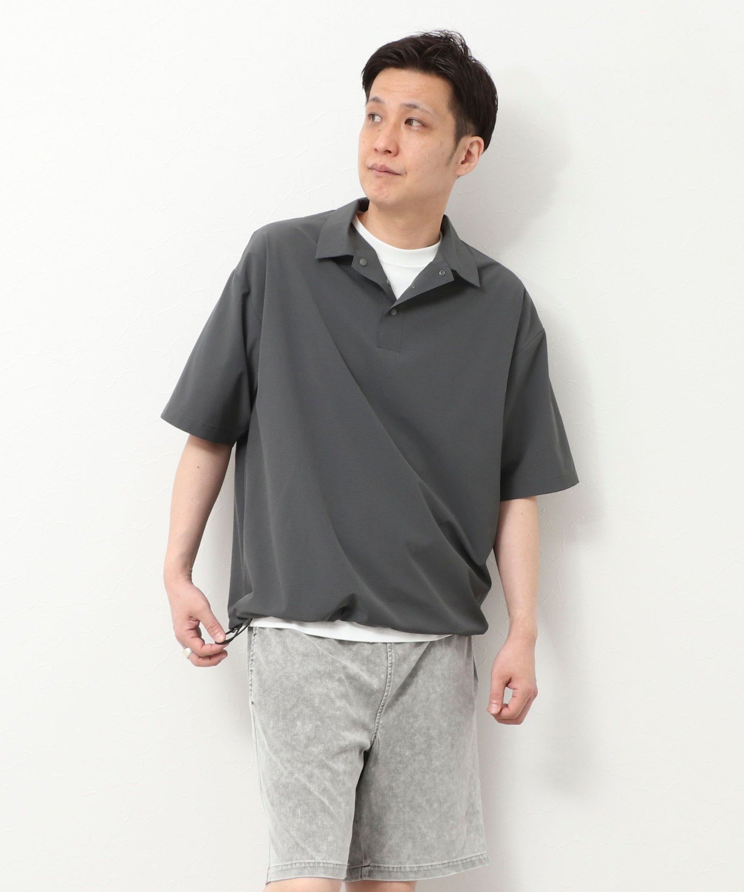 NOLLEY'S LIGHT 《吸水速乾》エアリークファブリック ポロシャツ ノーリーズ トップス ポロシャツ ブラック グレー【送料無料】