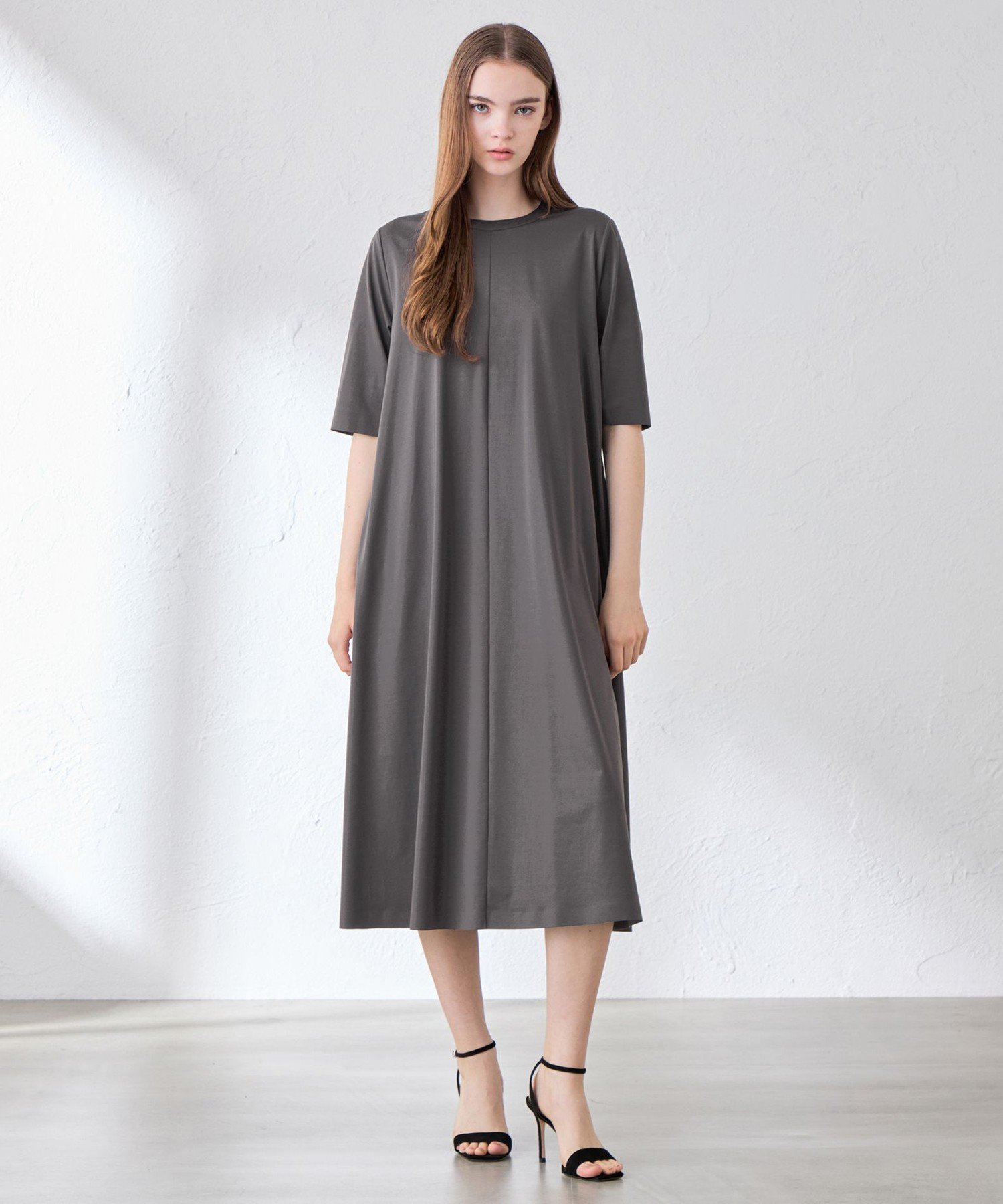 (L Size) 【L】【The Essential Collection】プレーティング天竺ワンピース マッキントッシュ ロンドン ワンピース・ドレス ワンピース グレー パープル