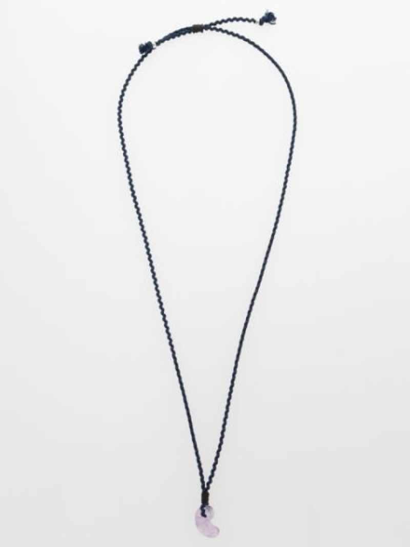 岩座 勾玉絹組紐ネックレス アミナコレクション アクセサリー・腕時計 ネックレス ブラウン ピンク オレンジ ブルー ブラック レッド パープル