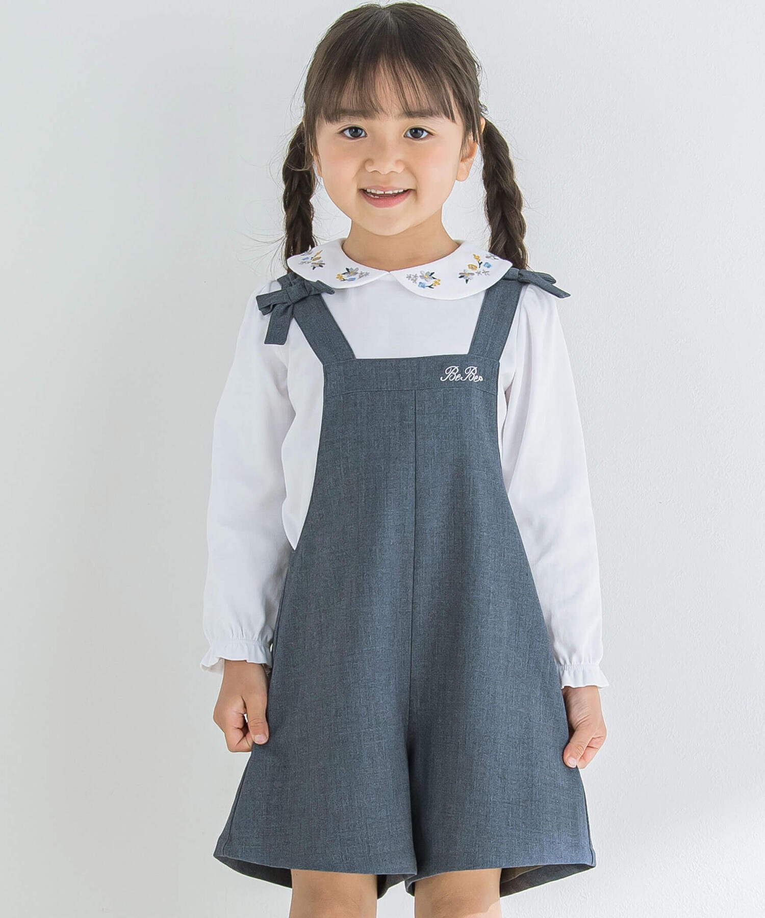 【SALE／50%OFF】BeBe リボンサロペット(110~150cm) ベベ オンライン ストア オールインワン・オーバー..