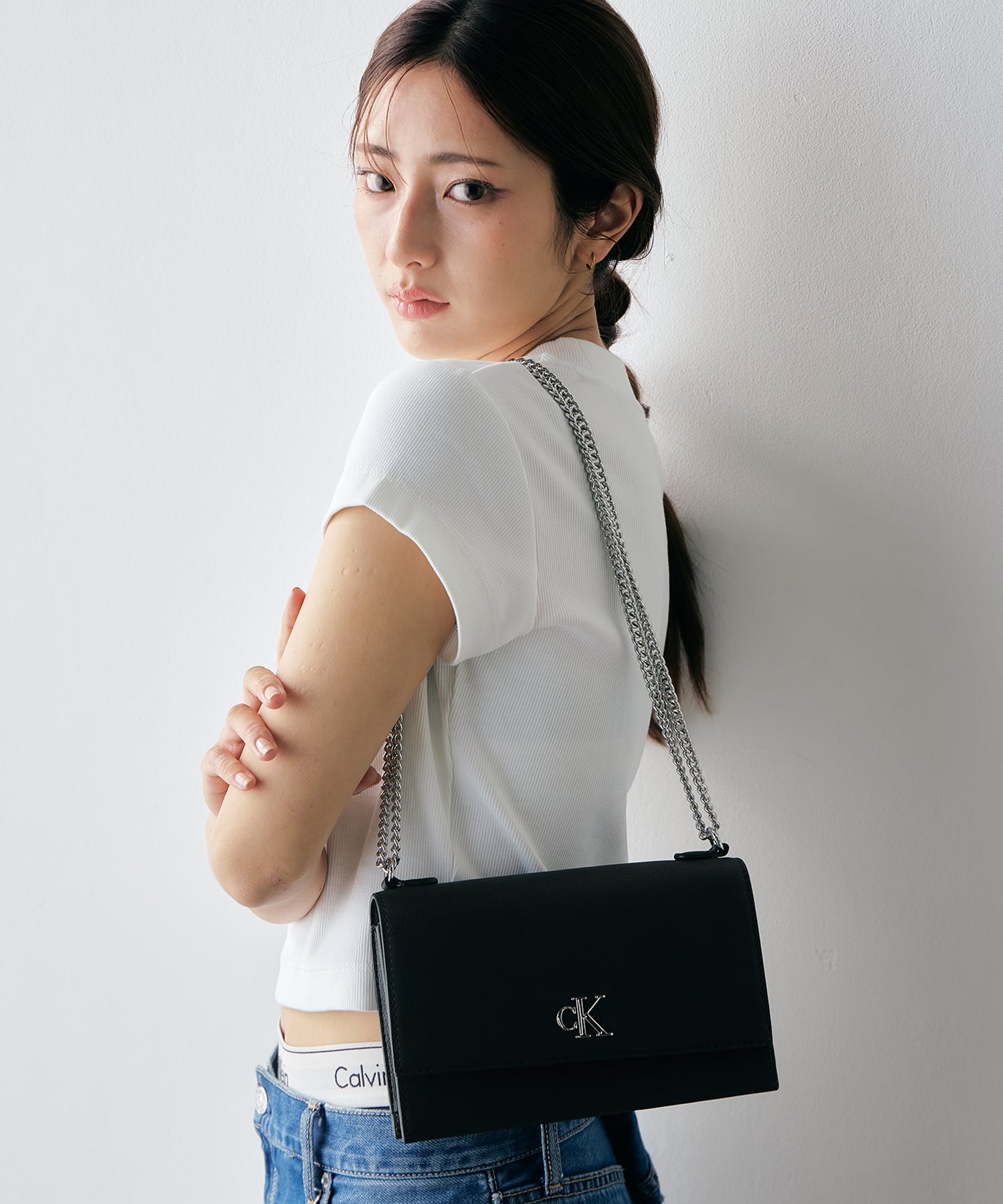 【SALE／30%OFF】Calvin Klein Jeans Accessory Calvin Klein Jeans Accessory/(W)【公式ショップ】 カルバンクライン スモール フラップ チェーン クロスボディバッグ Calvin Klein Jeans Accessory DH2806 カルバン・クライン バッグ ショルダーバッグ ブラッ【送料無料】