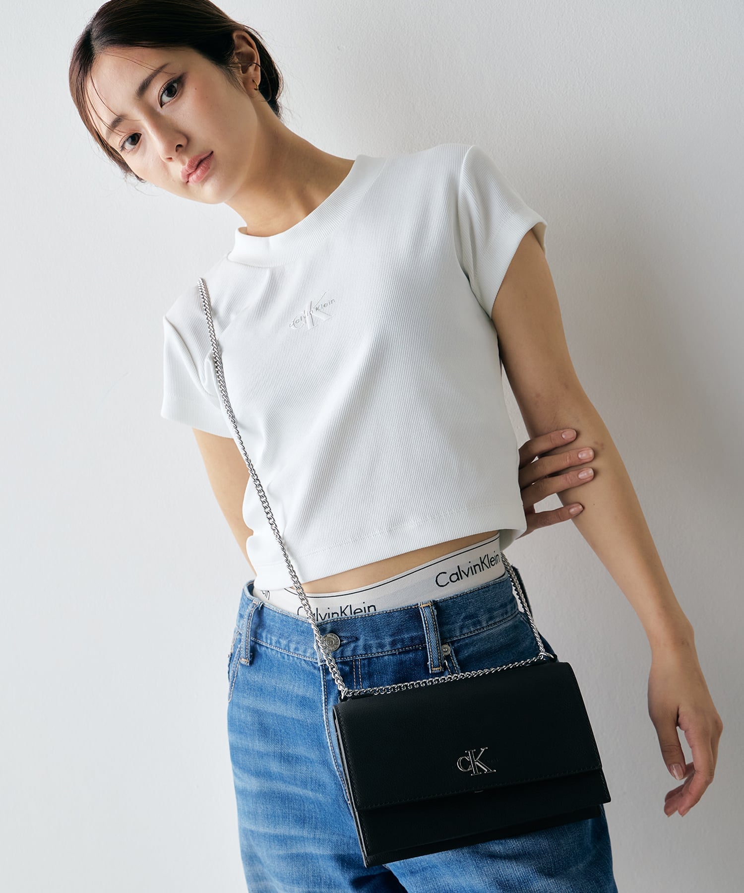 【SALE／30%OFF】Calvin Klein Jeans Accessory Calvin Klein Jeans Accessory/(W)【公式ショップ】 カルバンクライン スモール フラップ チェーン クロスボディバッグ Calvin Klein Jeans Accessory DH2806 カルバン・クライン バッグ ショルダーバッグ ブラッ【送料無料】