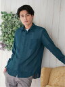 【SALE/42%OFF】TAKA-Q 透かしドビー レギュラーカラー長袖シャツ タカキュー トップス シャツ・ブラウス グリーン ブラック