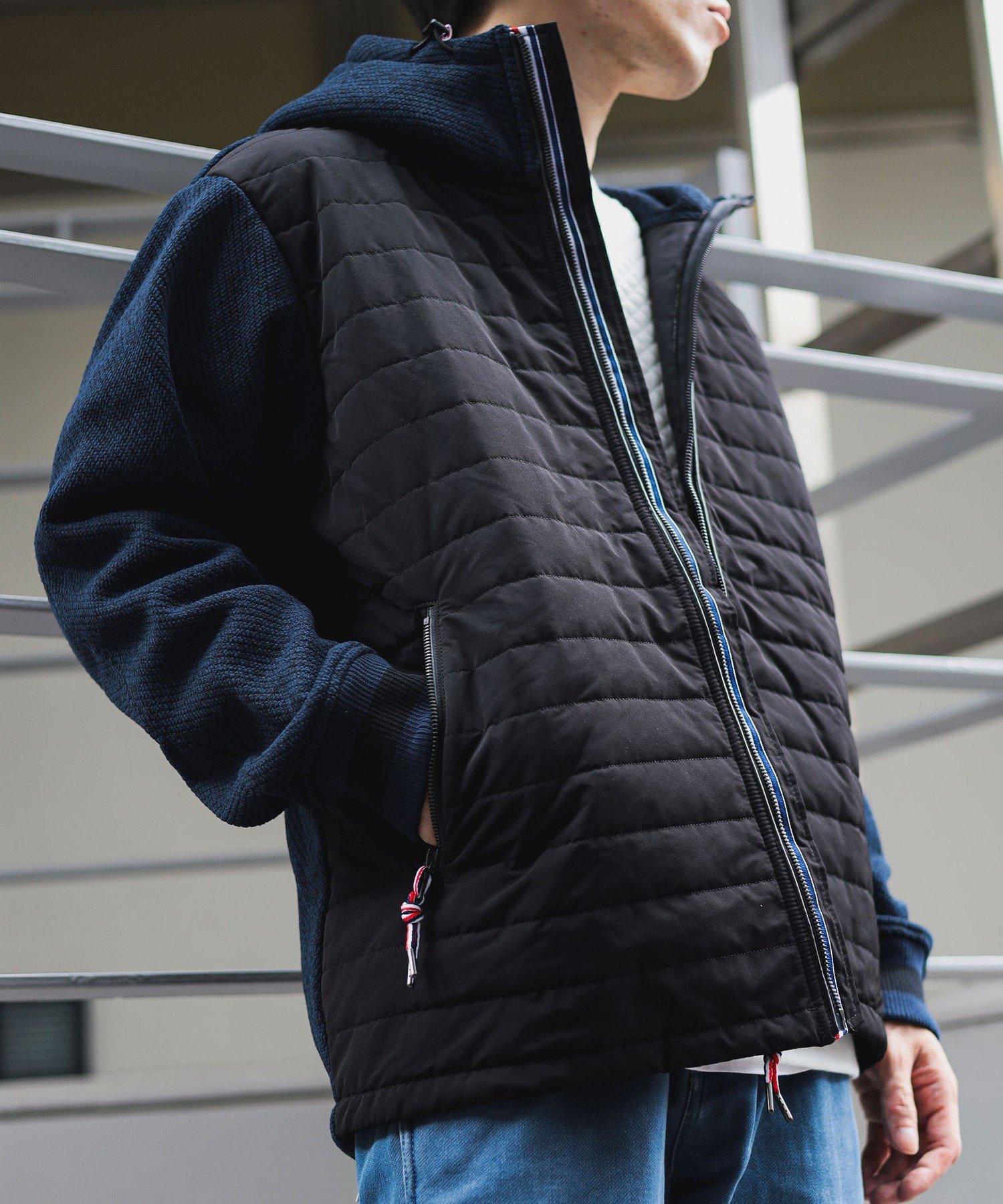 【SALE／40%OFF】BEAMS HEART MEN パディング パーカー スウェット ビームス ハート トップス パーカー・フーディー ベージュ ネイビー【送料無料】