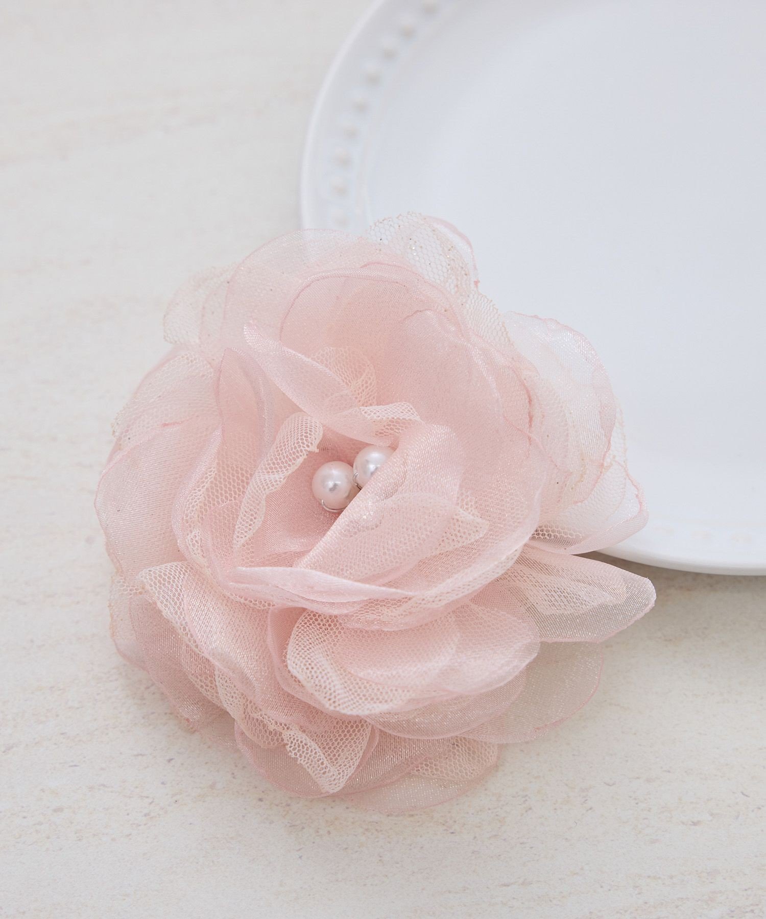 【SALE／40%OFF】ROPE' PICNIC PASSAGE オーガンジー*チュールフラワーコサージュ ロペピクニック アクセサリー・腕時計 ブローチ・コサージュ・バッジ ピンク ホワイト ネイビー