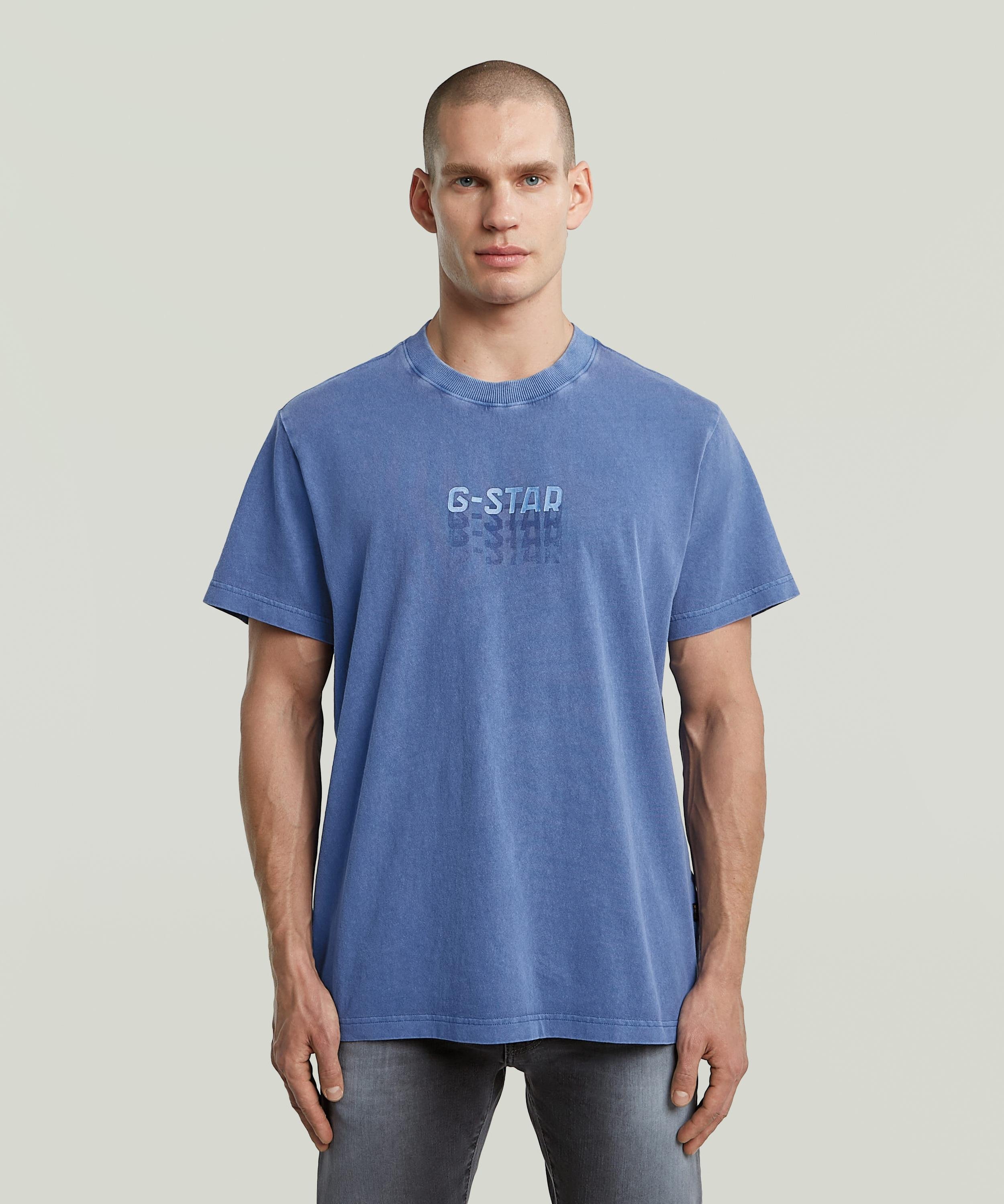 【SALE／40%OFF】G-Star RAW 【公式ショップ】MULTI LOGO OVERDYED LOOSE T-SHIRT/マルチロゴオーバーダイルーズTシャツ ジースターロゥ トップス スウェット・トレーナー ブルー【送料無料】