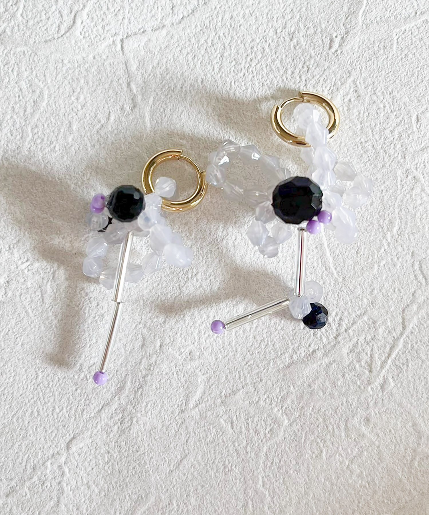 Editors Draw Flower pierce エディターズ ドロー アクセサリー・腕時計 ピアス パープル ピンク カーキグリーン ホワイト【送料無料】
