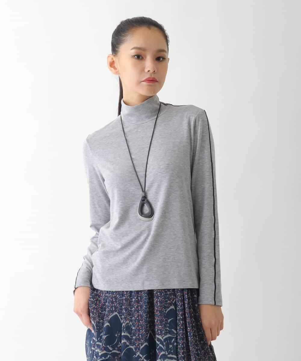HIROKO BIS 配色ラインハイネックインナートップ /洗える ヒロコ ビス トップス カットソー・Tシャツ イエロー ブラック