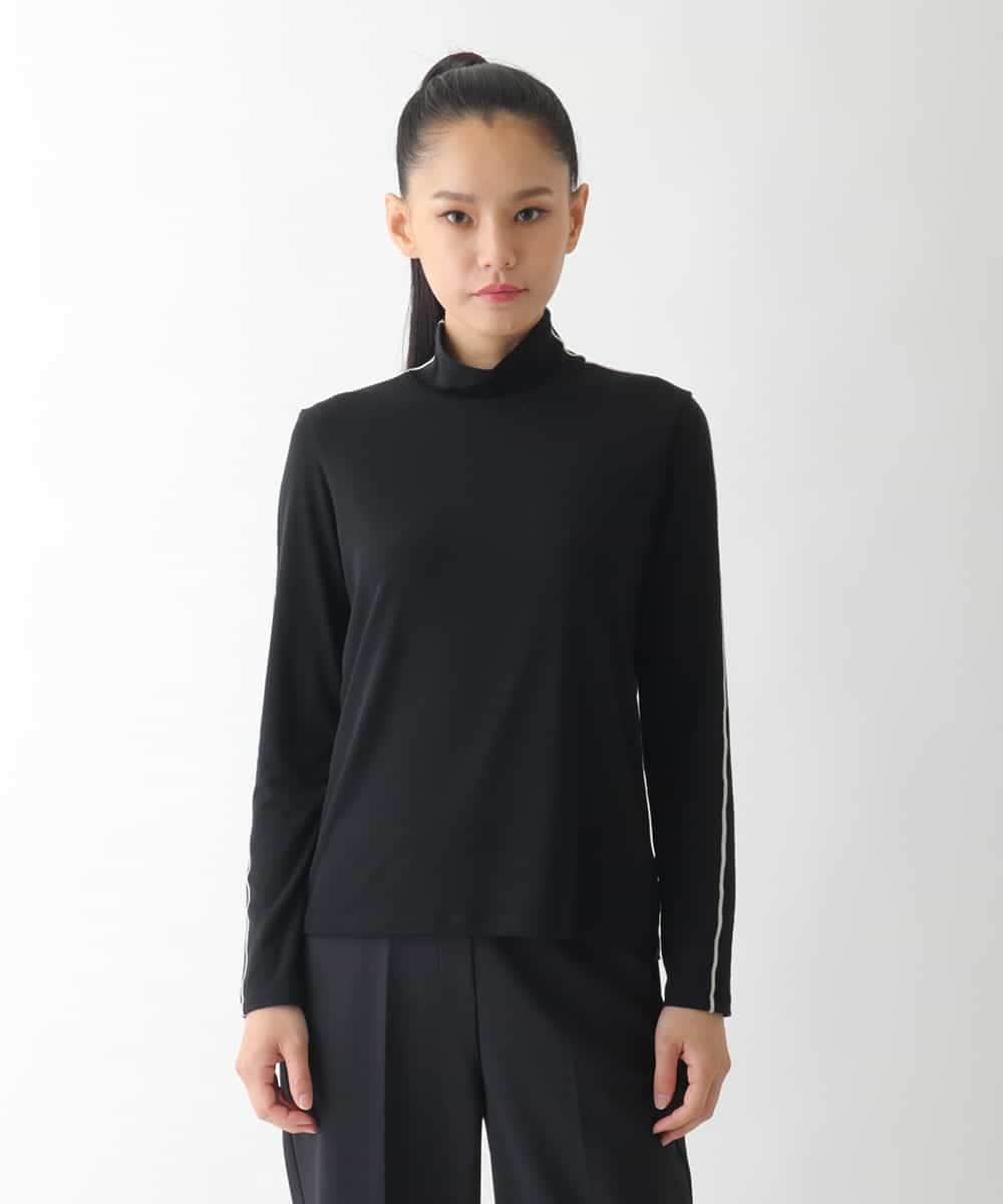 HIROKO BIS 配色ラインハイネックインナートップ /洗える ヒロコ ビス トップス カットソー・Tシャツ イエロー ブラック