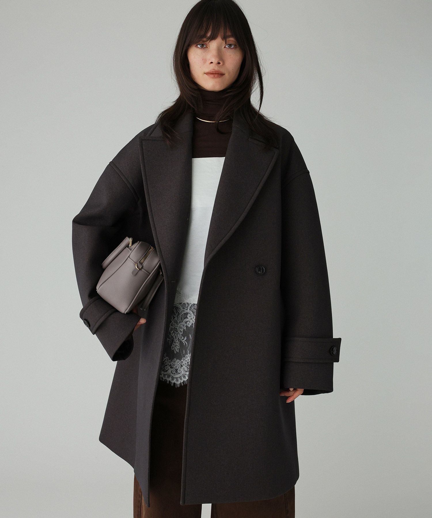 BABYLONE ボンディングジャケットコート バビロン ジャケット・アウター ピーコート ベージュ グレー【送料無料】のサムネイル