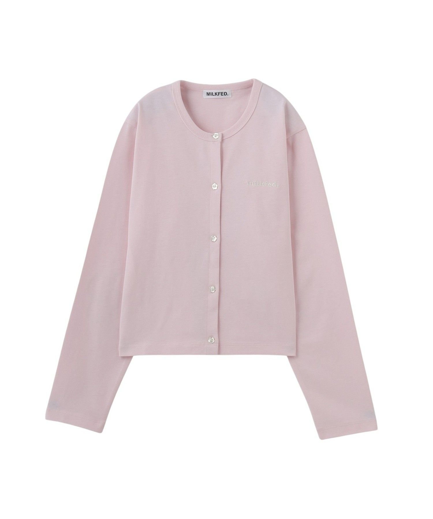 MILKFED. FLOWER ELBOW CARDIGAN ミルクフェド トップス ニット ブラック イエロー ネイビー