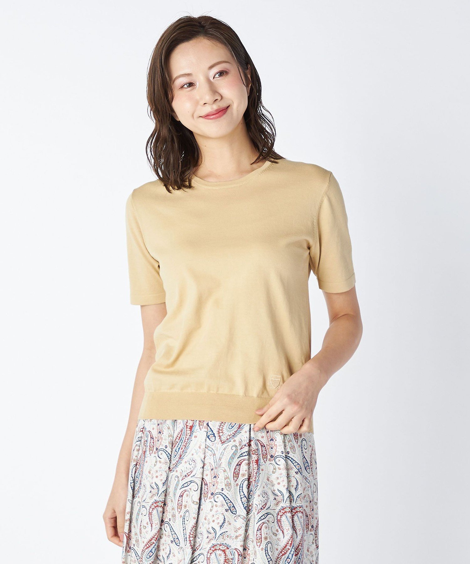【SALE／48%OFF】KEITH コットンハイゲージニットプルオーバー キース トップス ニット ベージュ レッド グリーン【送料無料】