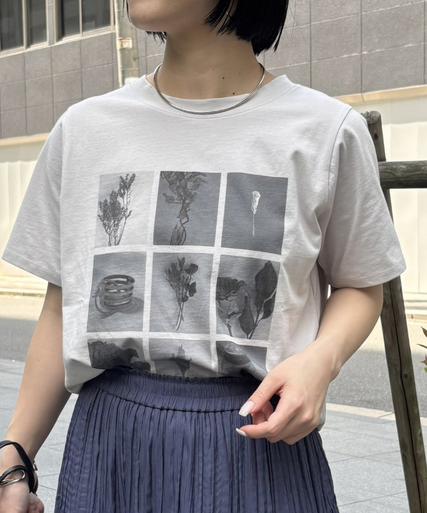 Jena espace merveilleux マルチプリントT ジェナエスパスメルヴェイユ トップス カットソー・Tシャツ ベージュ ホワイト