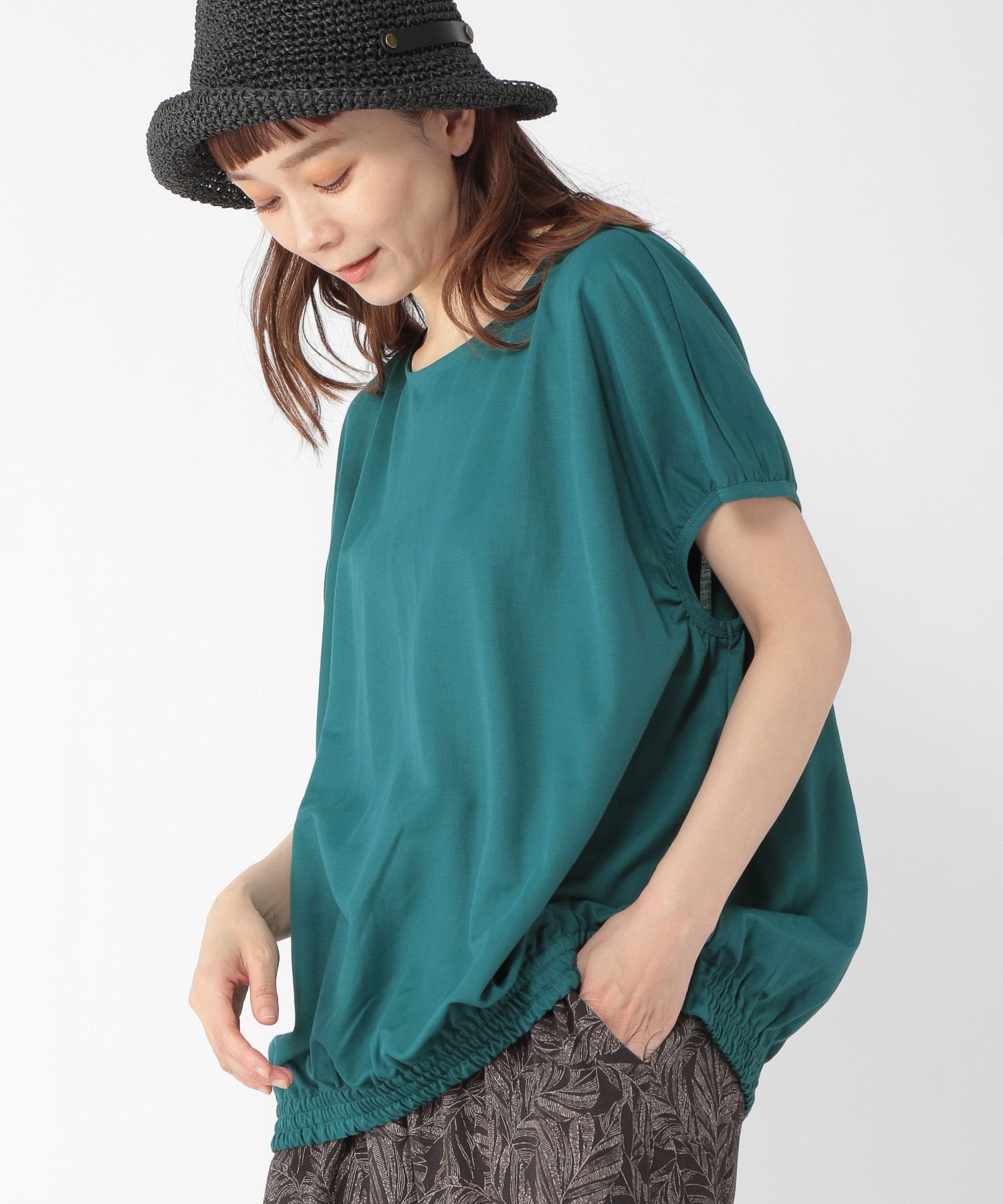 【SALE／50%OFF】studio CLIP (W)スソシャーリングフンワリPO スタディオクリップ トップス その他のトップス グリーン オレンジ ブラックのサムネイル