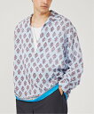 EDIFICE 洋服（メンズ） EDIFICE インディア パネル スキッパー シャツ エディフィス トップス シャツ・ブラウス ブルー ホワイト ベージュ【送料無料】
