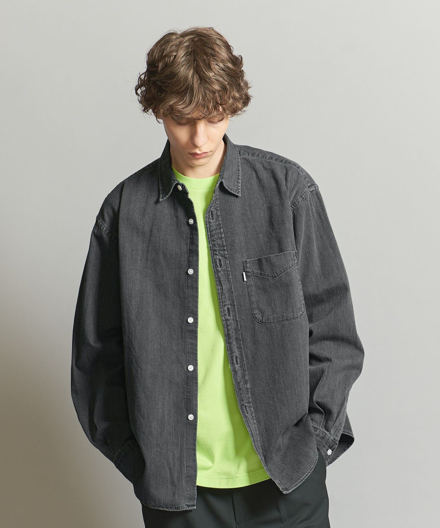 【SALE／30%OFF】California General Store ＜CGS.＞オーガニック コットン デニム A.N レギュラーカラー シャツ ビューティー＆ユース　ユナイテッドアローズ トップス シャツ・ブラウス グレー【送料無料】