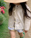 【SALE/20%OFF】aimoha KIDS 【aimoha-KIDS-】コットンレースカーディガン アイモハ トップス カーディガン ホワイト
