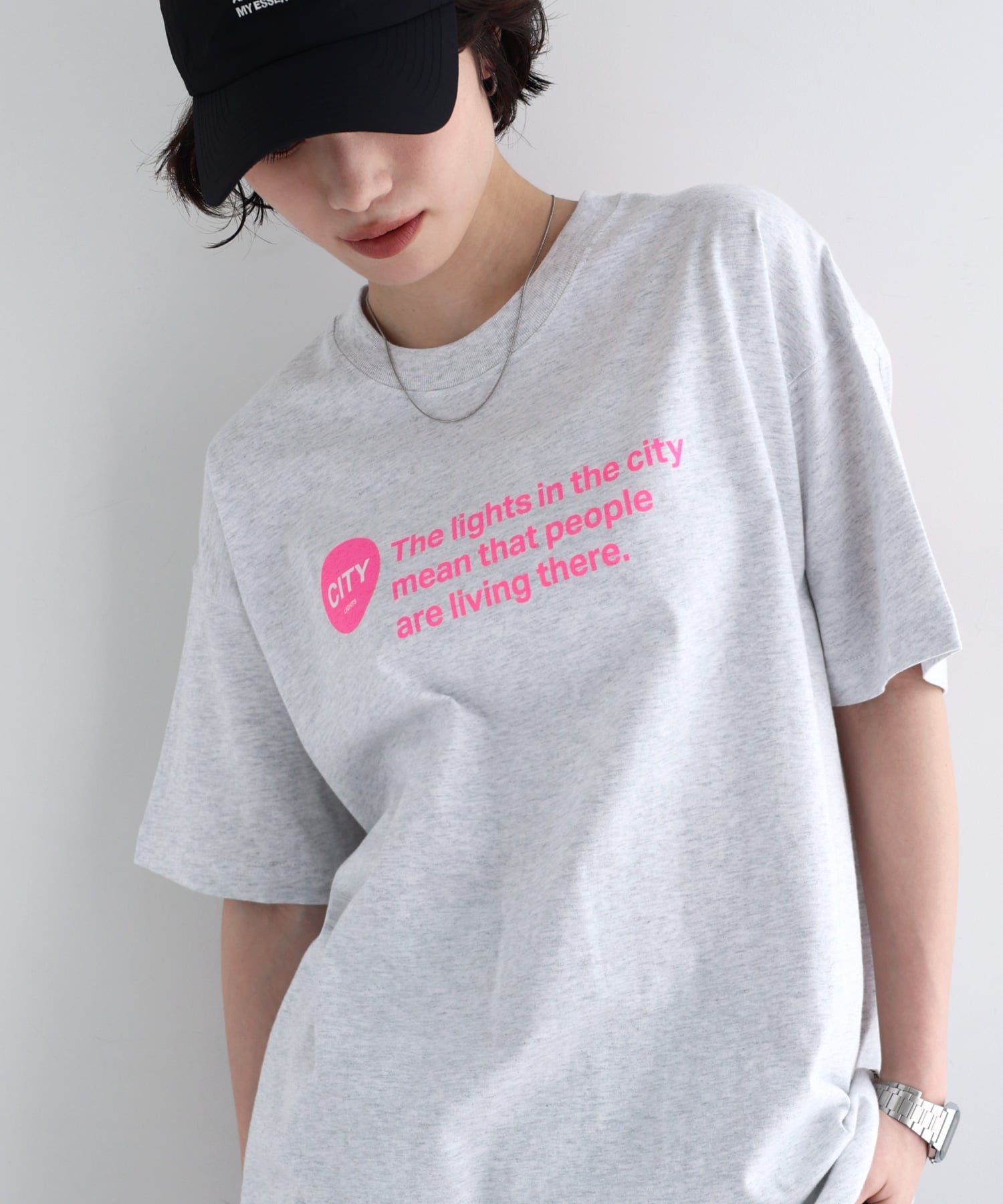 ANME CITY ロゴ プリント 半袖 Tシャツ ANME アンメ アンドミー トップス カットソー・Tシャツ ホワイト